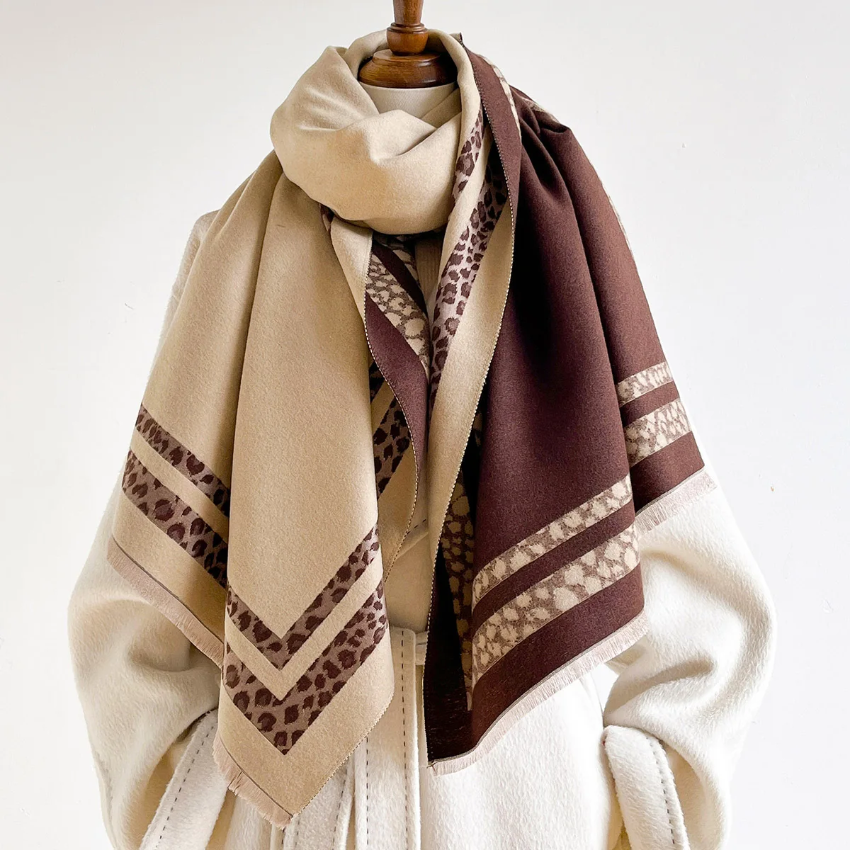 Winter Reversible Warm Large S - Cashmere Scarf 评论和价格