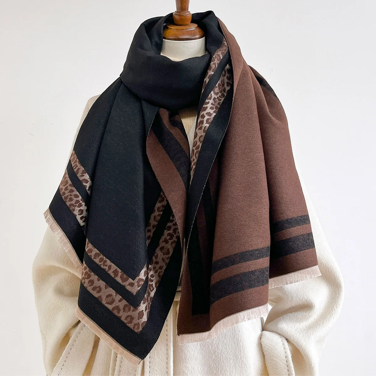 Winter Reversible Warm Large S - Cashmere Scarf 评论和价格