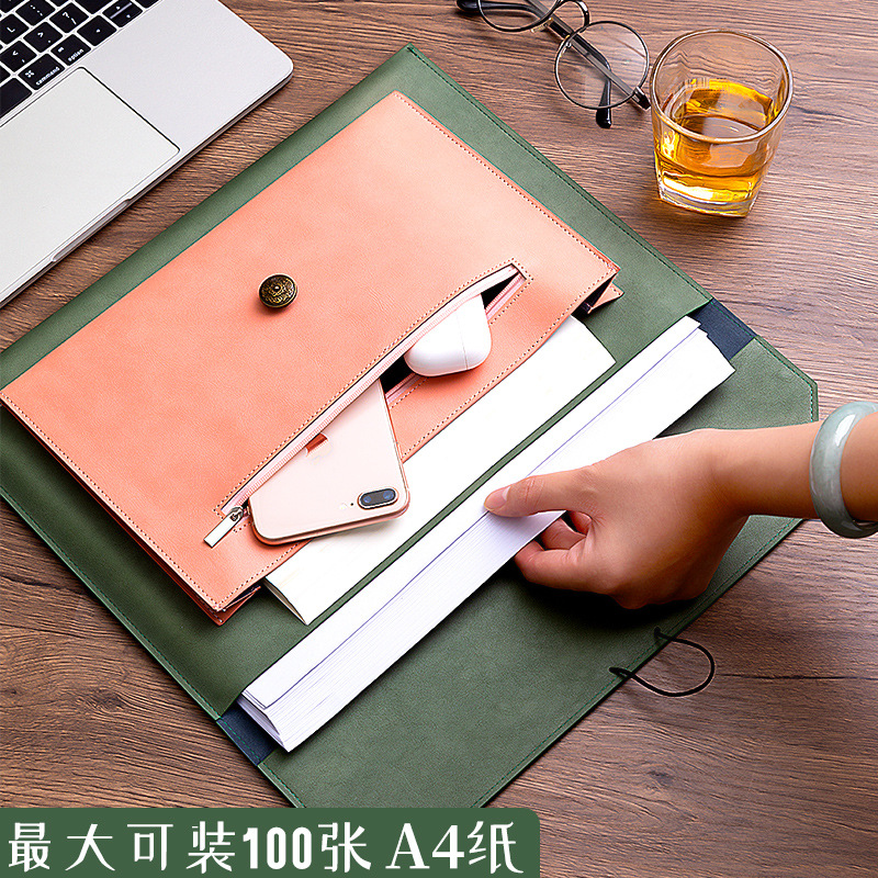 Leather File Bag A4 Paper File - Leather Briefcase 评论和价格
