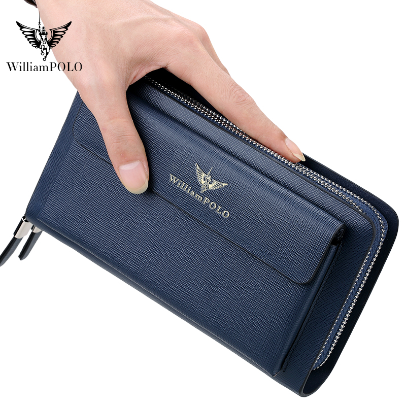 WILLIAMPOLO Luxury Men's Leath - Leather Wallet Men 评论和价格
