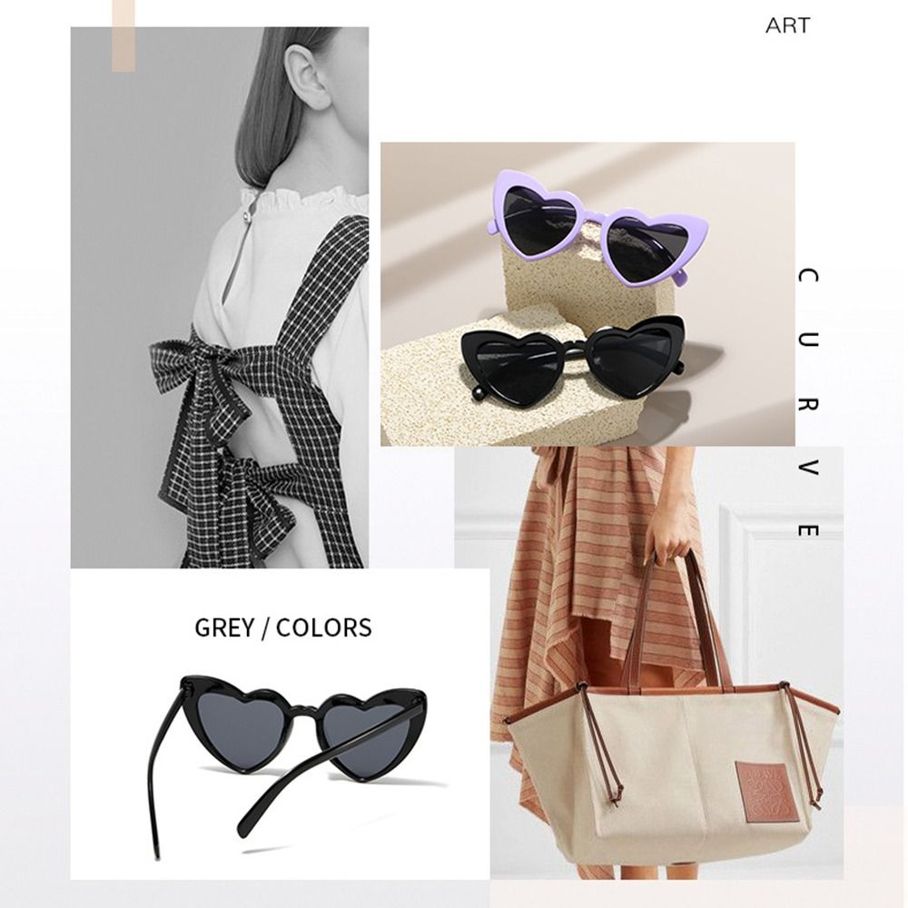 UV Protection Heart-Shaped Sun - Sunglasses Uv400 评论和价格