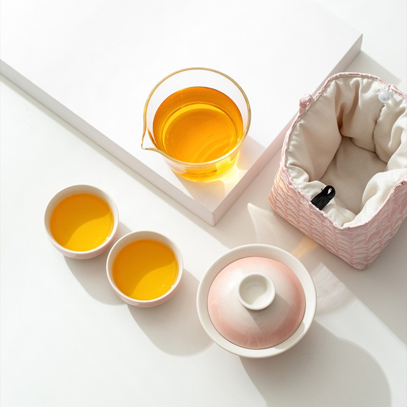 Gradient Ash Glaze Ceramic Tea - Travel Luggage Set 评论和价格
