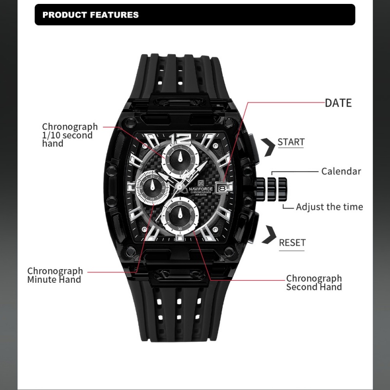 NAVIFORCE Man's Watch 5ATM Wat - Luxury Watch Men 评论和价格