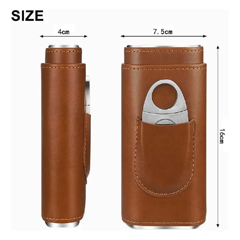 3-Finger Leather Case with Cig - Premium Cigar Case 评论和价格