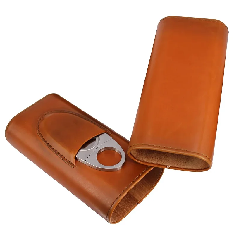 3-Finger Leather Case with Cig - Premium Cigar Case 评论和价格