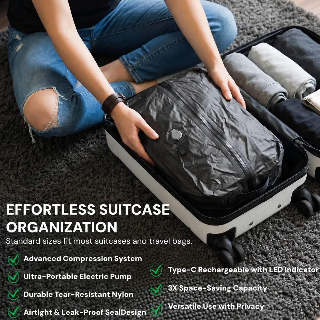 Vacuum Compression Storage Bag - Travel Luggage Set 评论和价格