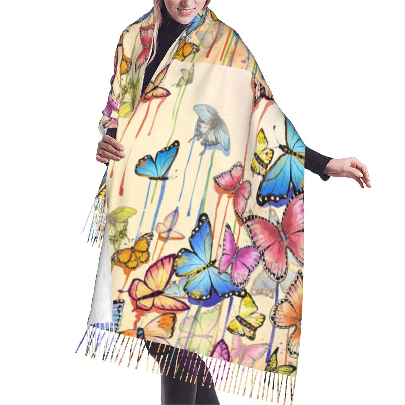 Retro Butterfly Winter Cashmer - Cashmere Scarf 评论和价格