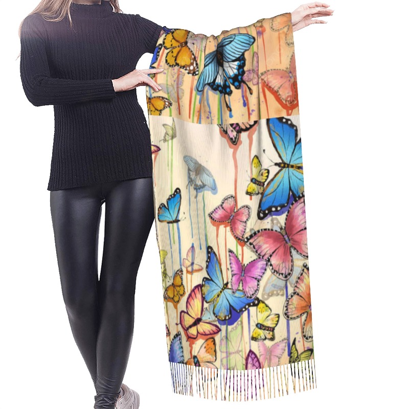 Retro Butterfly Winter Cashmer - Cashmere Scarf 评论和价格