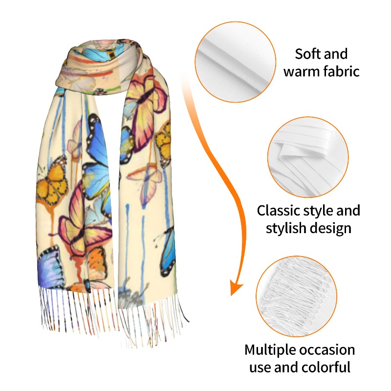 Retro Butterfly Winter Cashmer - Cashmere Scarf 评论和价格