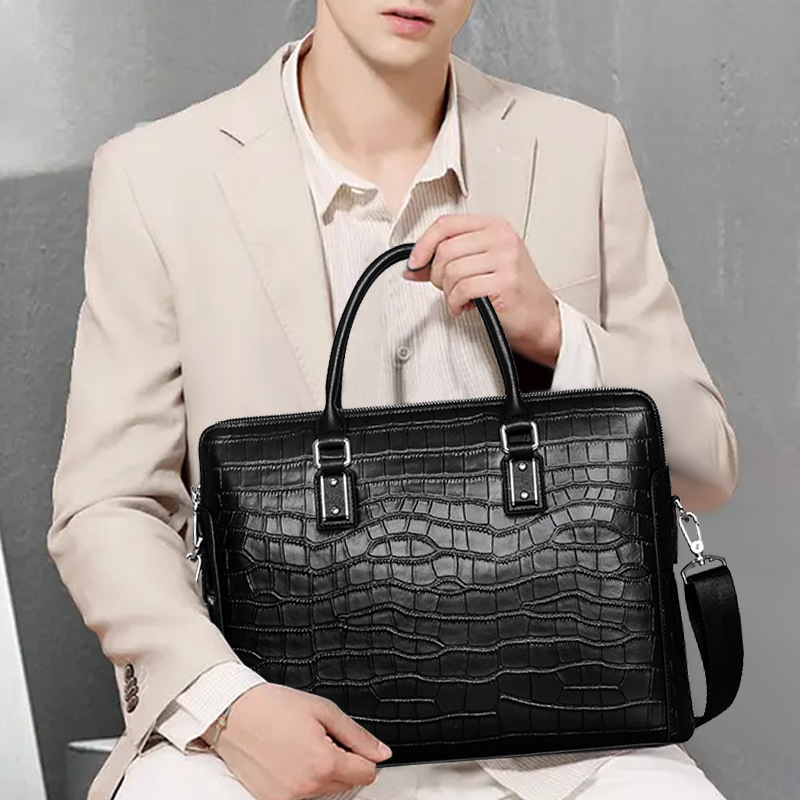 New Genuine Leather Men's Brie - Leather Briefcase 评论和价格