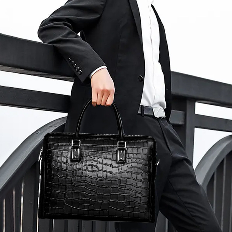 New Genuine Leather Men's Brie - Leather Briefcase 评论和价格