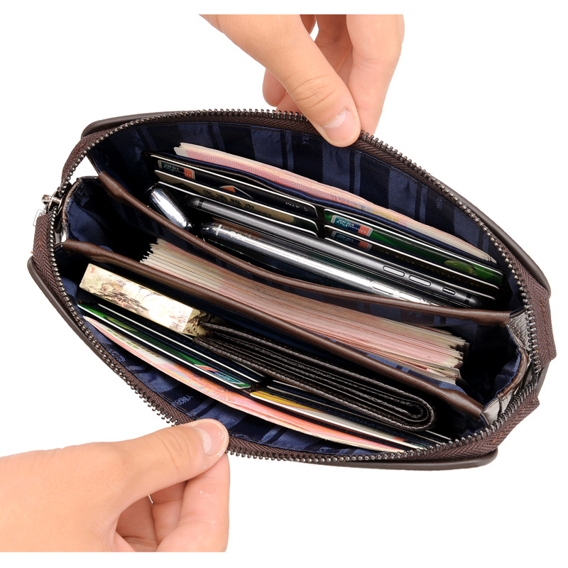 Male Long Money Wallets Mobile - Leather Wallet Men 评论和价格