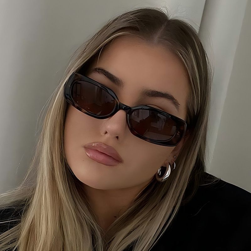 1pcs Light Luxury Rectangle Su - Sunglasses Uv400 评论和价格