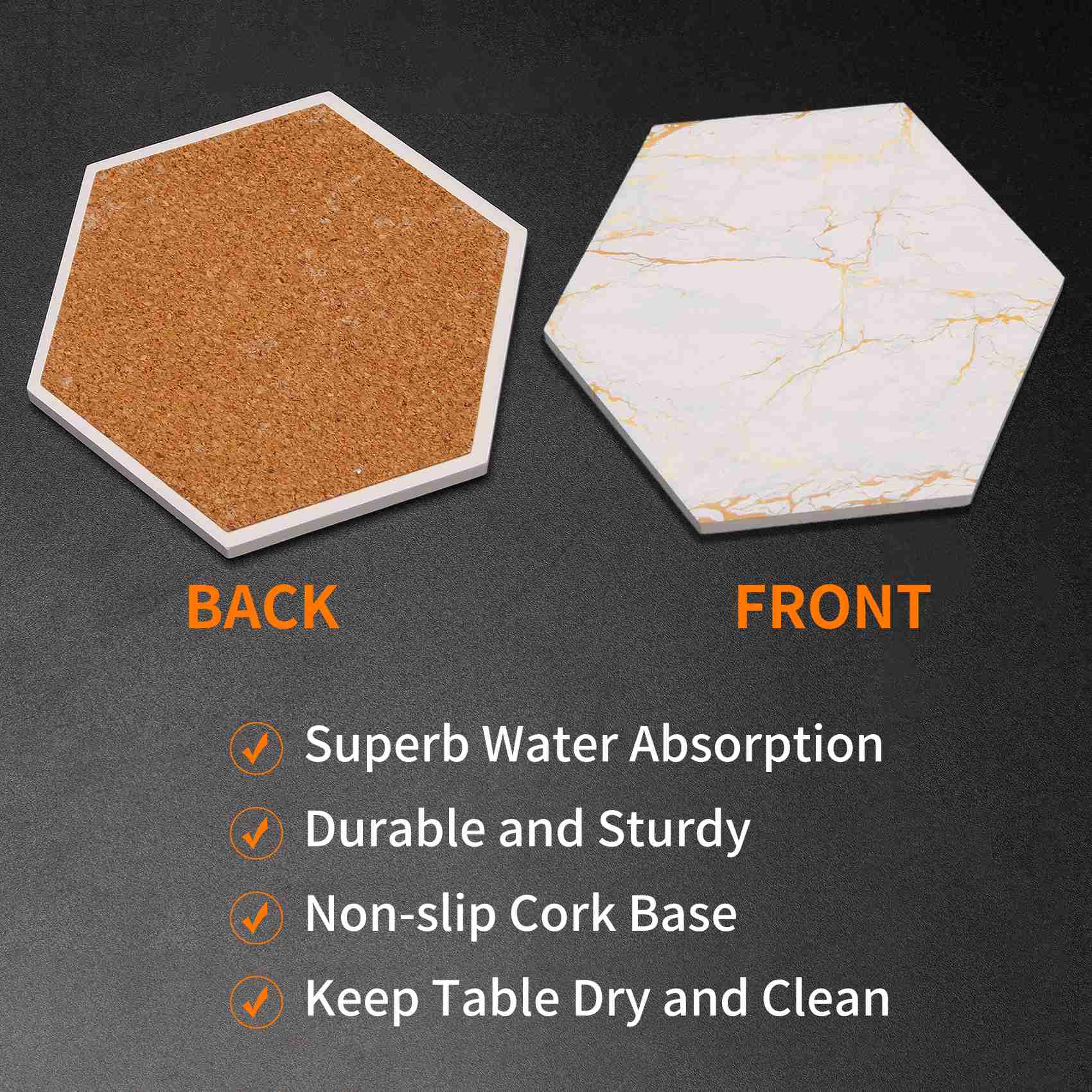 A69E8 PC Coasters For Drinks A - Marble Coaster Set 评论和价格